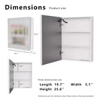 FAMYYT 26 in. W x20 in. H Aluminum Medicine Cabinet with Mirror and Light, Anti-fog, Easy to install