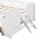 GDFStudio Martin Wood Platform Bed with Guardrail and Drawer
