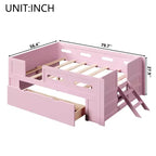 GDFStudio Martin Wood Platform Bed with Guardrail and Drawer