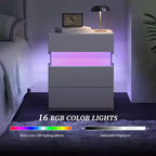 LED LED Lighted 3 Drawer Nightstand for Bedroom Living Room