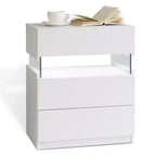 LED LED Lighted 3 Drawer Nightstand for Bedroom Living Room