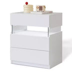 LED LED Lighted 3 Drawer Nightstand for Bedroom Living Room