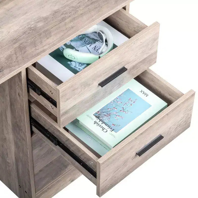 Karlhome 43in Computer Desk with 3 Drawers