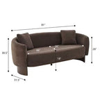GDFStudio Kyro 81'' Modern Boucle Upholstered 3-Seater Sofa with Wooden Base and Pillows