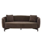 GDFStudio Kyro 81'' Modern Boucle Upholstered 3-Seater Sofa with Wooden Base and Pillows
