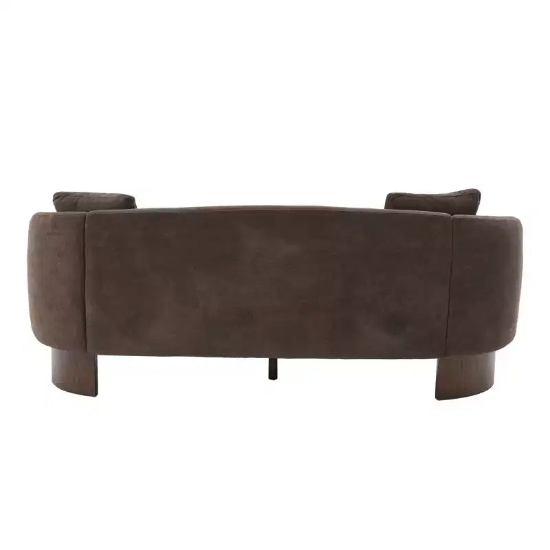 GDFStudio Kyro 81'' Modern Boucle Upholstered 3-Seater Sofa with Wooden Base and Pillows