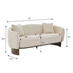 GDFStudio Kyro 81'' Modern Boucle Upholstered 3-Seater Sofa with Wooden Base and Pillows