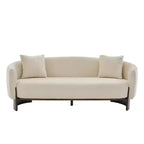 GDFStudio Kyro 81'' Modern Boucle Upholstered 3-Seater Sofa with Wooden Base and Pillows