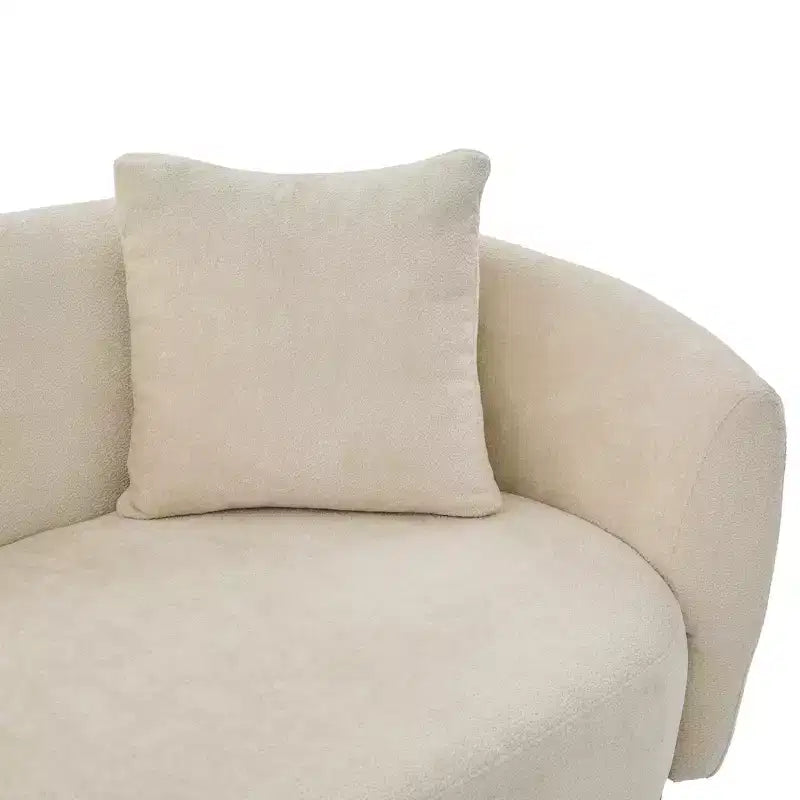 GDFStudio Kyro 81'' Modern Boucle Upholstered 3-Seater Sofa with Wooden Base and Pillows