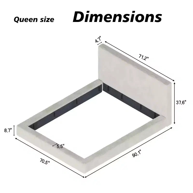 GDFStudio Nuly Modern Upholstered Frameless Bed