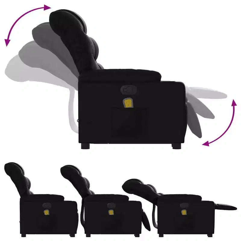 vidaXL Stand Up Massage Recliner Chair Black
