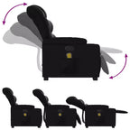 vidaXL Stand Up Massage Recliner Chair Black