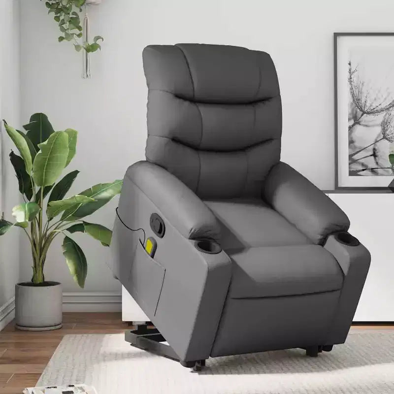 vidaXL Stand Up Massage Recliner Chair Black