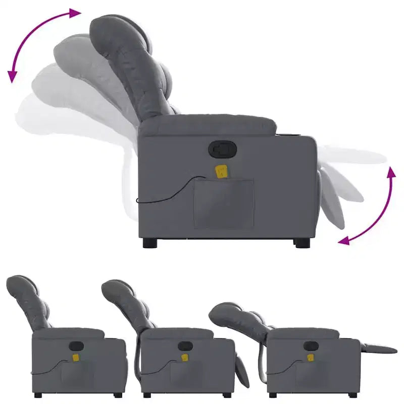 vidaXL Stand Up Massage Recliner Chair Black