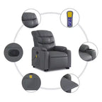vidaXL Stand Up Massage Recliner Chair Black