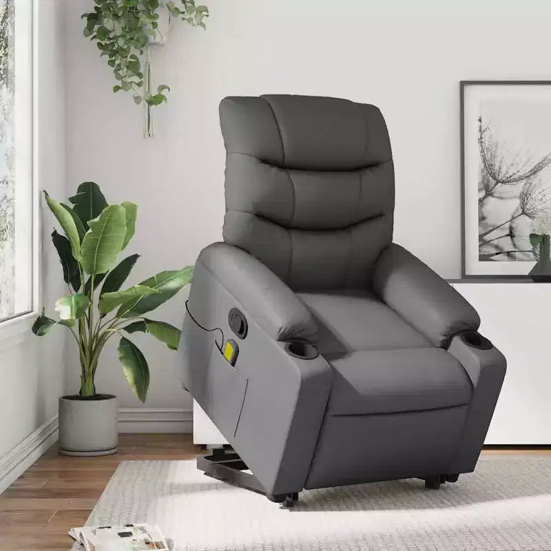 vidaXL Stand Up Massage Recliner Chair Black