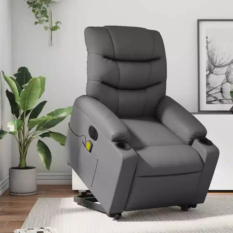 vidaXL Stand Up Massage Recliner Chair Black