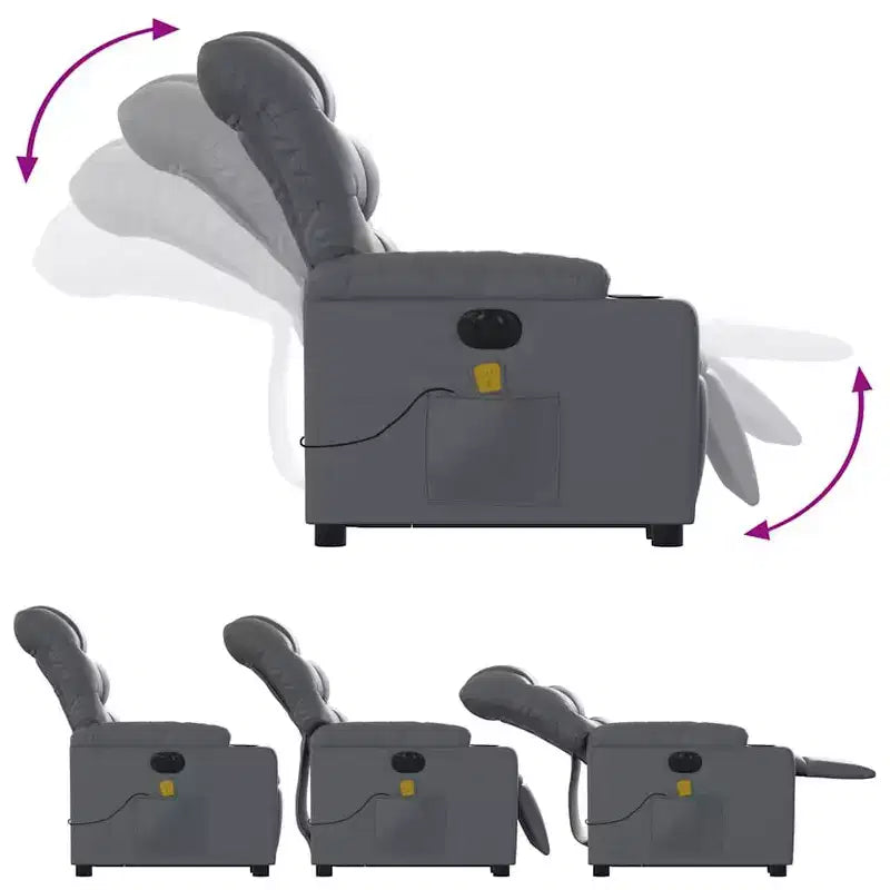 vidaXL Stand Up Massage Recliner Chair Black