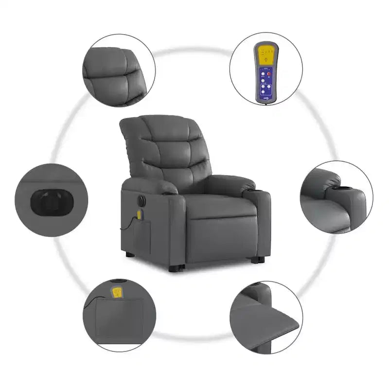 vidaXL Stand Up Massage Recliner Chair Black