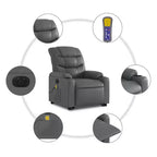 vidaXL Stand Up Massage Recliner Chair Black