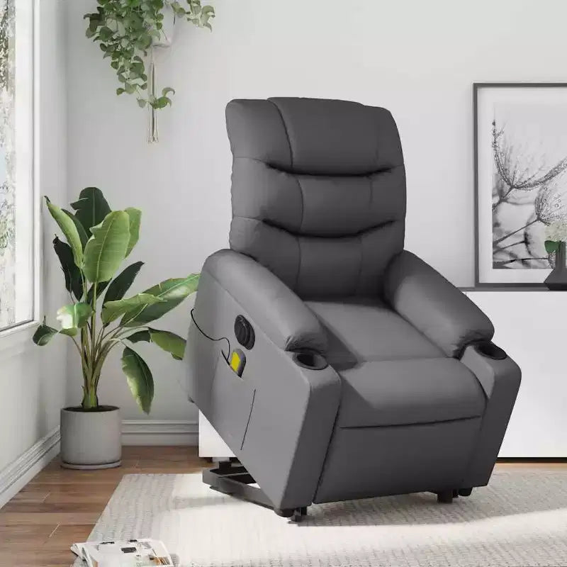 vidaXL Stand Up Massage Recliner Chair Black