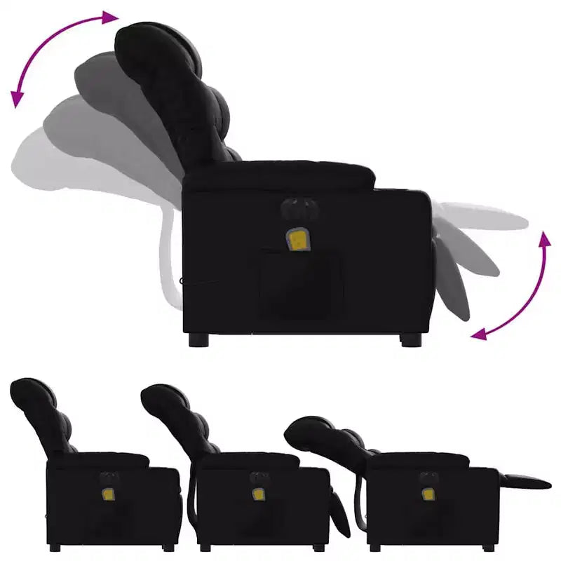 vidaXL Stand Up Massage Recliner Chair Black