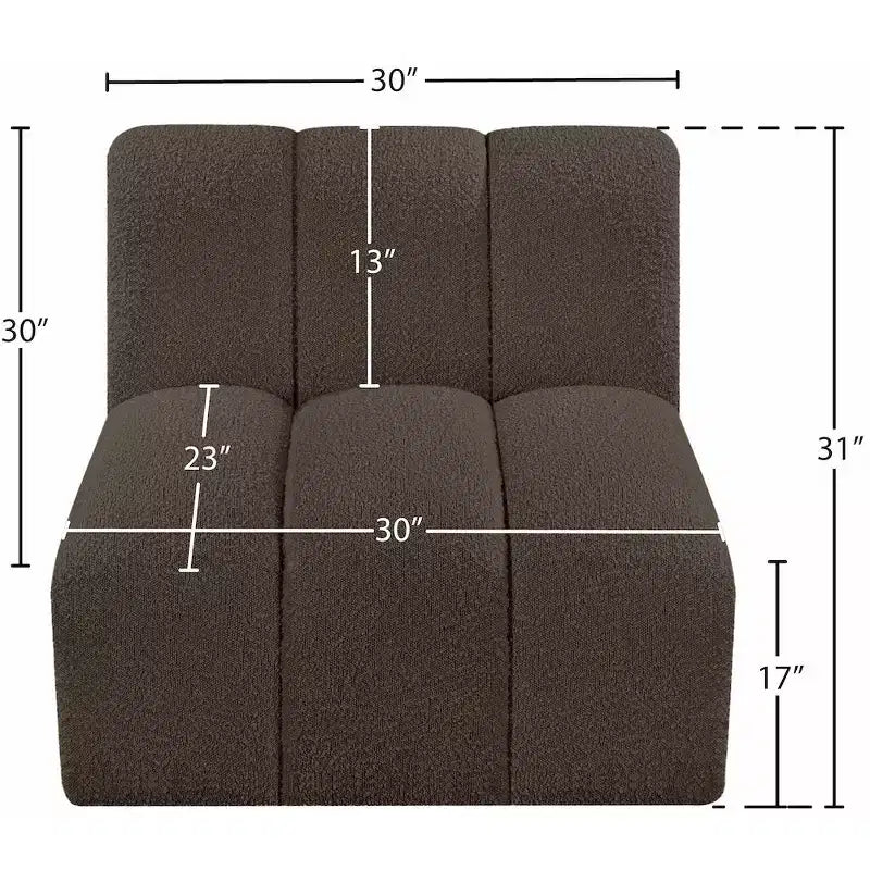 Meridian Furniture Arc Boucle Fabric Straight Chair