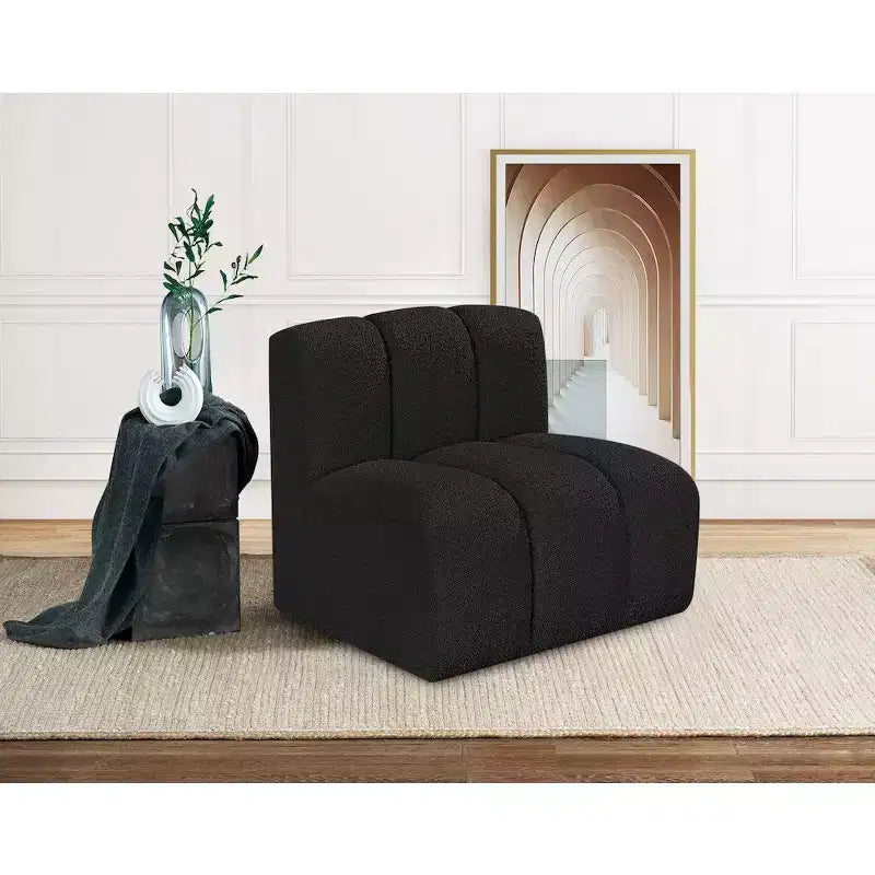 Meridian Furniture Arc Boucle Fabric Straight Chair