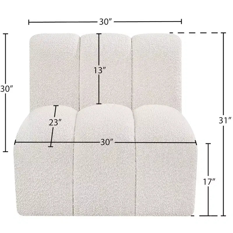 Meridian Furniture Arc Boucle Fabric Straight Chair