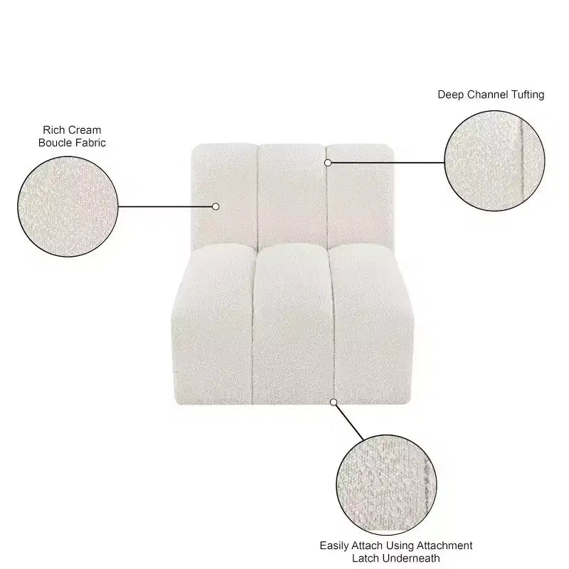 Meridian Furniture Arc Boucle Fabric Straight Chair