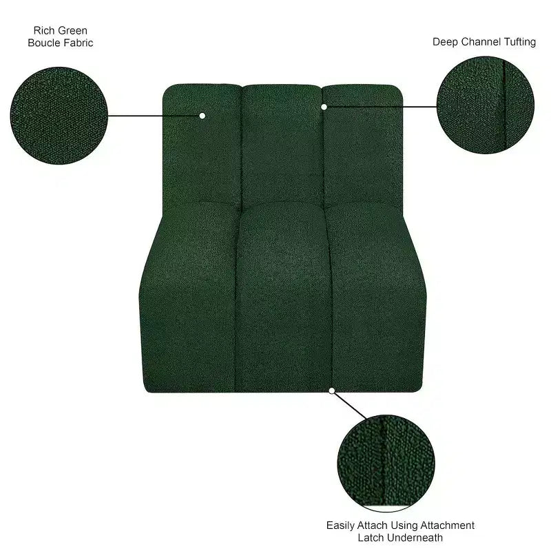 Meridian Furniture Arc Boucle Fabric Straight Chair