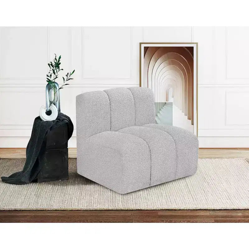Meridian Furniture Arc Boucle Fabric Straight Chair