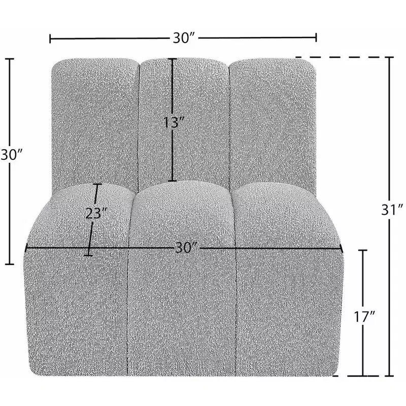 Meridian Furniture Arc Boucle Fabric Straight Chair