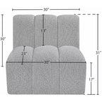 Meridian Furniture Arc Boucle Fabric Straight Chair