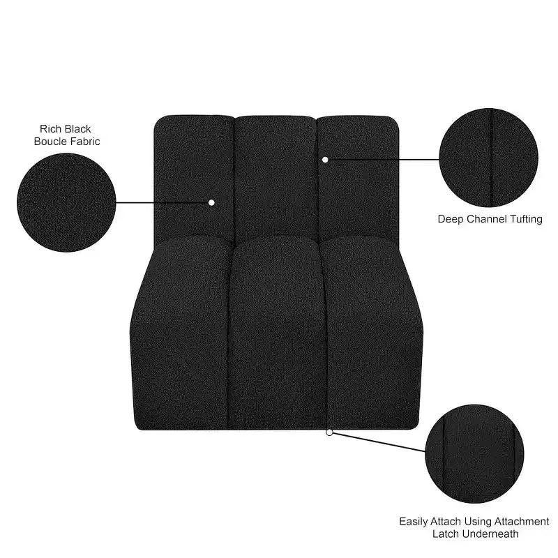 Meridian Furniture Arc Boucle Fabric Straight Chair