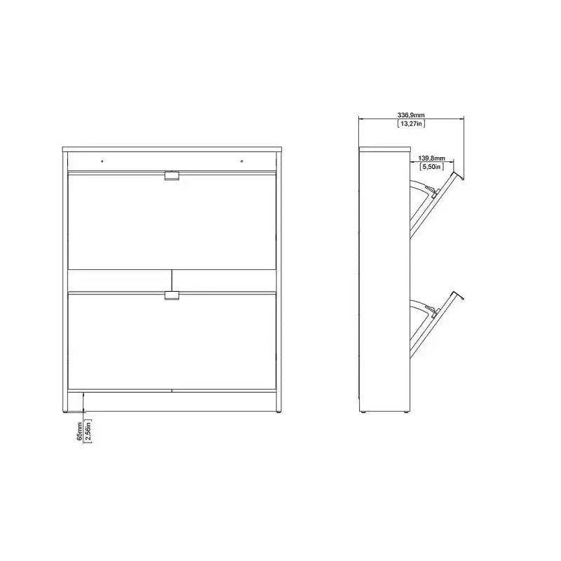 Tvilum, Bright 2 Drawer Shoe Cabinet