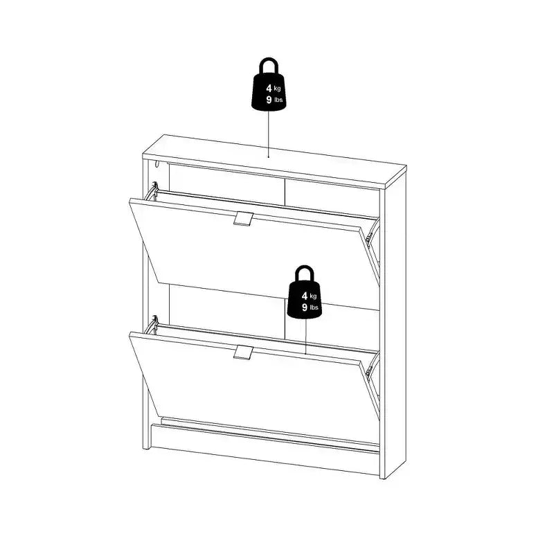 Tvilum, Bright 2 Drawer Shoe Cabinet