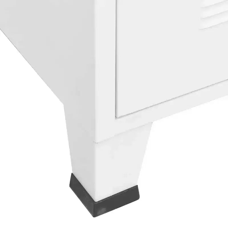 vidaXL Drawer Cabinet White Metal Medium Drawer Cabinet Rectangular