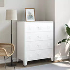 vidaXL Drawer Cabinet White Metal Medium Drawer Cabinet Rectangular