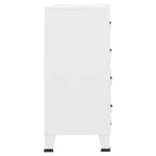 vidaXL Drawer Cabinet White Metal Medium Drawer Cabinet Rectangular