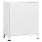 vidaXL Drawer Cabinet White Metal Medium Drawer Cabinet Rectangular