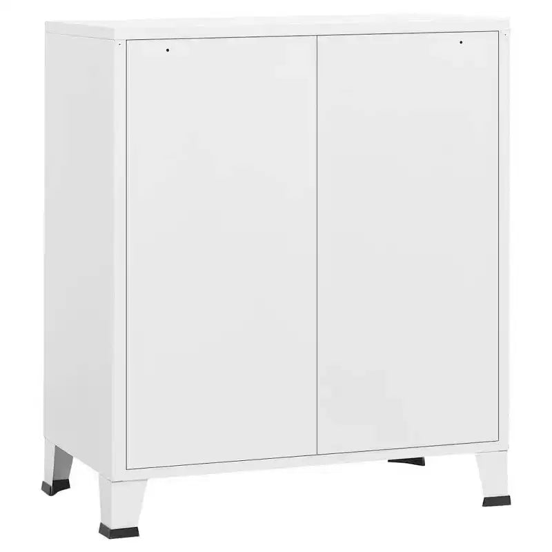vidaXL Drawer Cabinet White Metal Medium Drawer Cabinet Rectangular