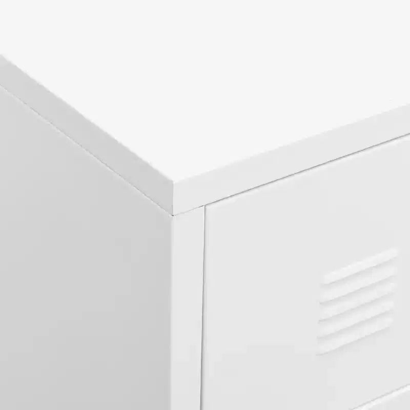 vidaXL Drawer Cabinet White Metal Medium Drawer Cabinet Rectangular