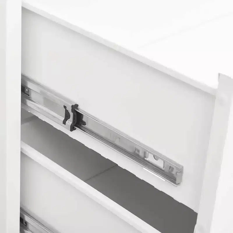 vidaXL Drawer Cabinet White Metal Medium Drawer Cabinet Rectangular