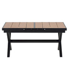 Set da pranzo da esterno allungabile a 7 pezzi con tavolo allungabile e 6 sedie con braccioli