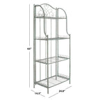 SAFAVIEH Bryn Scaffale da panettiere da esterno a 4 ripiani in ferro battuto vittoriano - 25 pollici L x 15 pollici P x 63 pollici H - 25 L x 15 P x 63 H