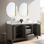 Meuble-lavabo Vanity Art avec évier en céramique et dessus en marbre reconstitué