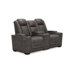 Signature Design by Ashley HyllMont – Causeuse inclinable électrique grise avec console – 71,75 po L x 39 po P x 44 po H
