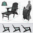 Chaise Adirondack pliante et réglable Vrakae avec ottoman