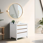Meuble-lavabo Vanity Art avec évier en céramique et dessus en marbre reconstitué